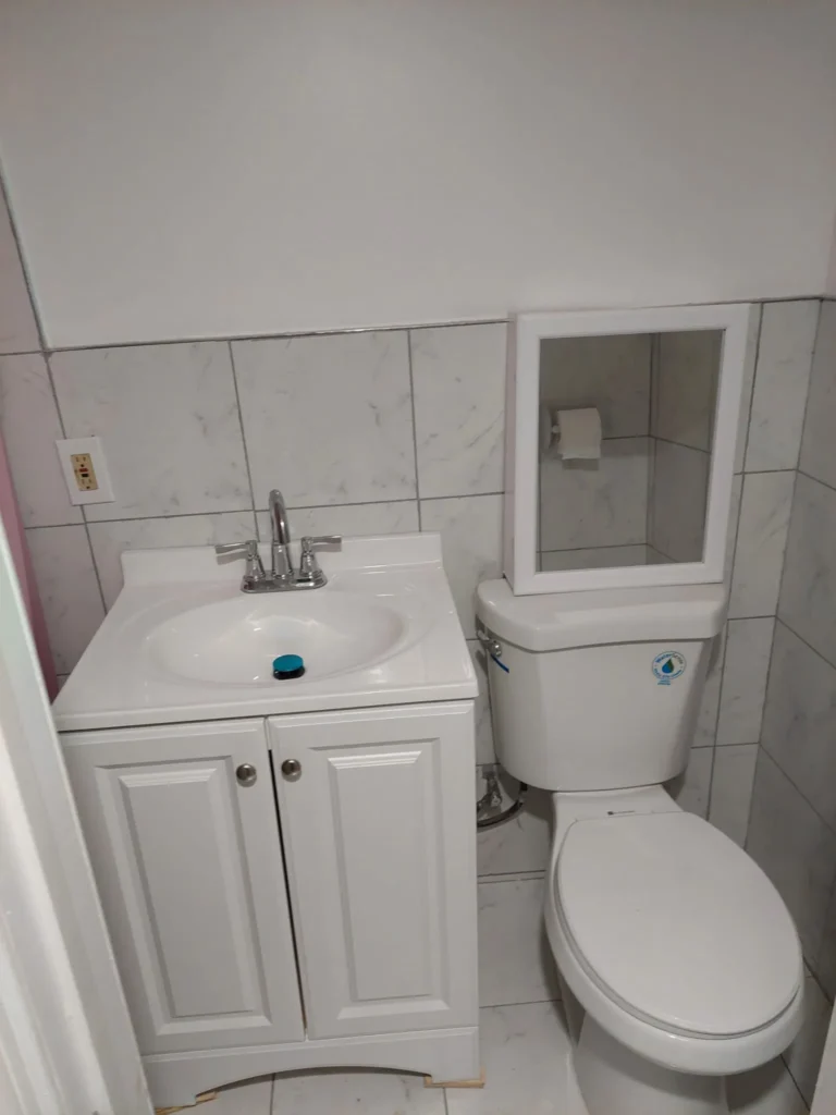 Bathroom, toilet and sink cabinet